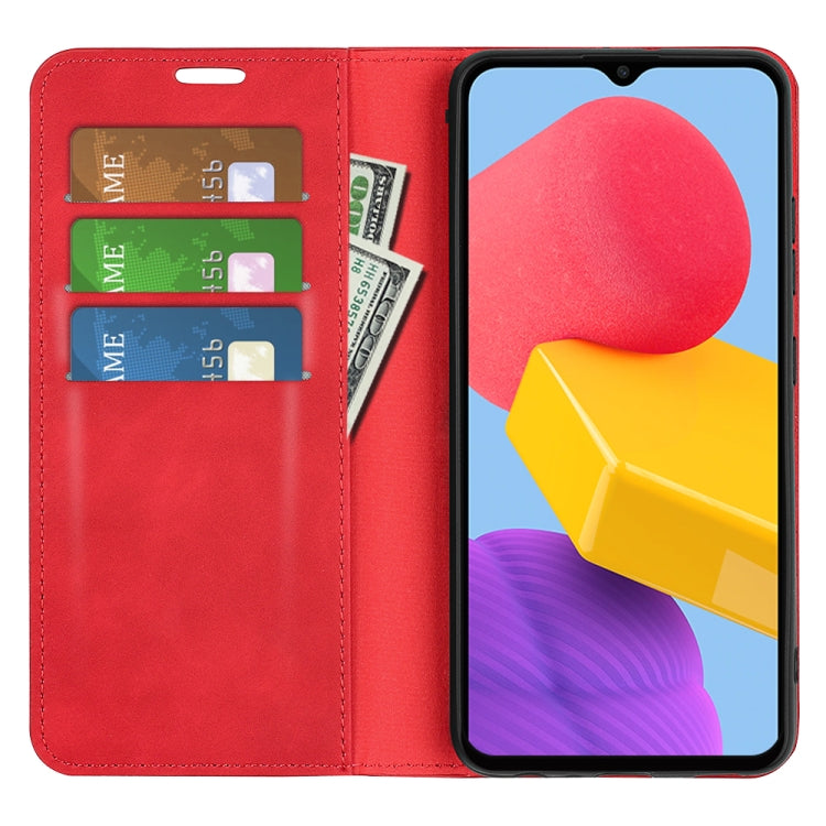 For Samsung Galaxy M13 4G Retro-skin  Magnetic Suction Leather Phone Case