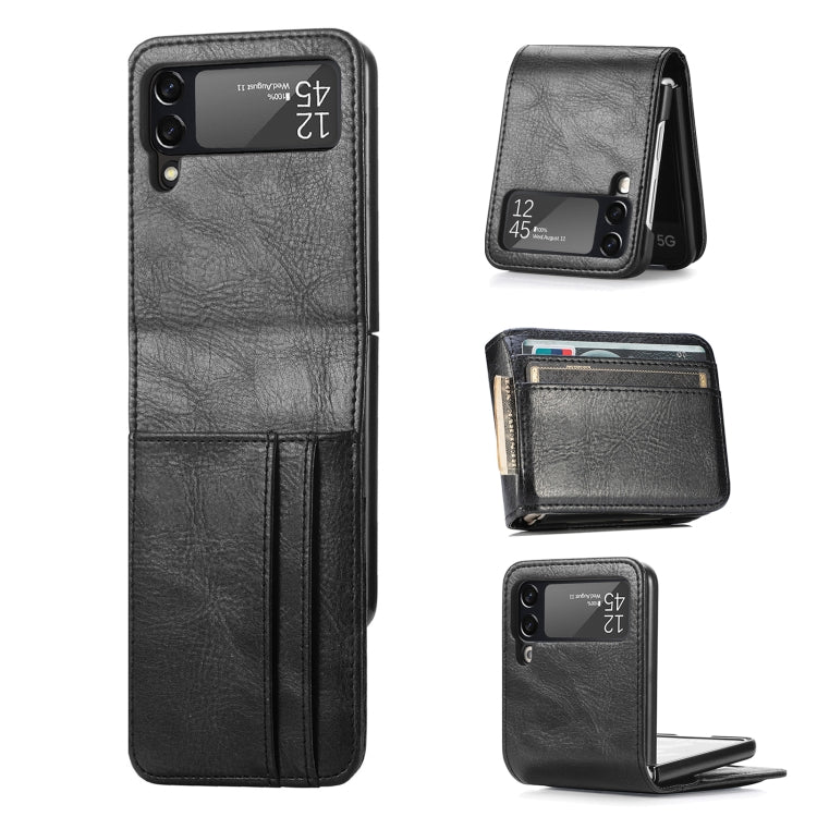 For Samsung Galaxy Z Flip4 5G Multi-card Photo Frame Folding Leather Phone Case