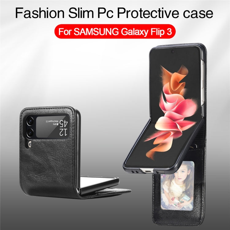 For Samsung Galaxy Z Flip4 5G Multi-card Photo Frame Folding Leather Phone Case