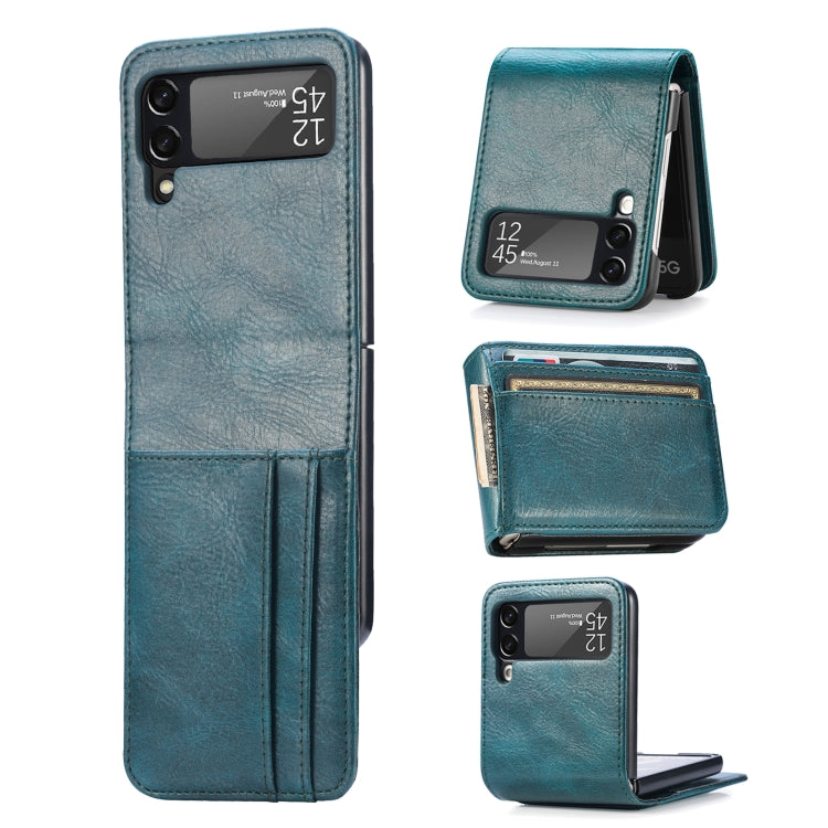For Samsung Galaxy Z Flip4 5G Multi-card Photo Frame Folding Leather Phone Case