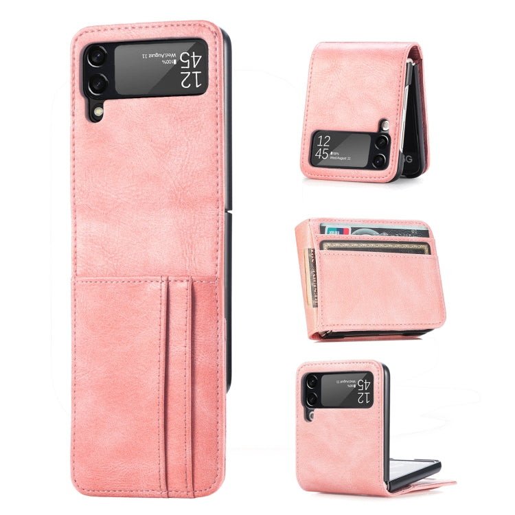 For Samsung Galaxy Z Flip4 5G Multi-card Photo Frame Folding Leather Phone Case