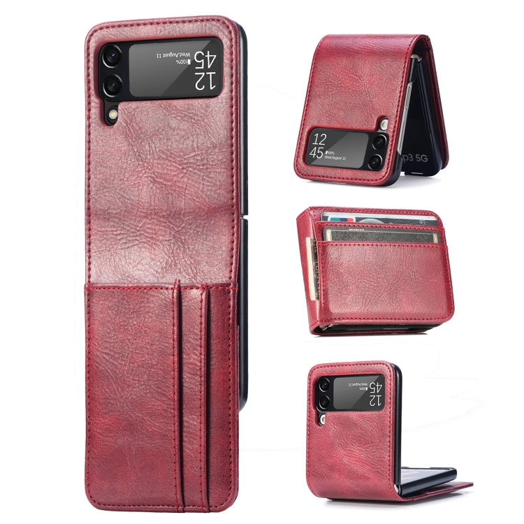 For Samsung Galaxy Z Flip4 5G Multi-card Photo Frame Folding Leather Phone Case