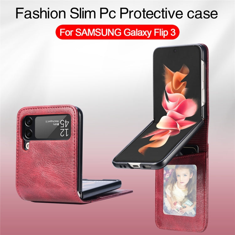 For Samsung Galaxy Z Flip4 5G Multi-card Photo Frame Folding Leather Phone Case