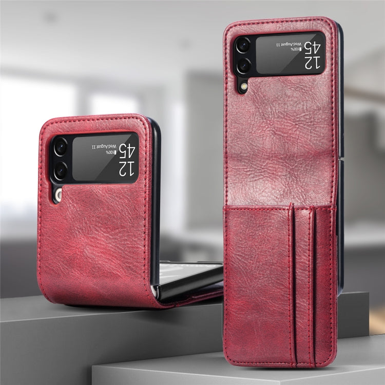 For Samsung Galaxy Z Flip4 5G Multi-card Photo Frame Folding Leather Phone Case