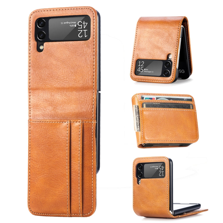 For Samsung Galaxy Z Flip4 5G Multi-card Photo Frame Folding Leather Phone Case