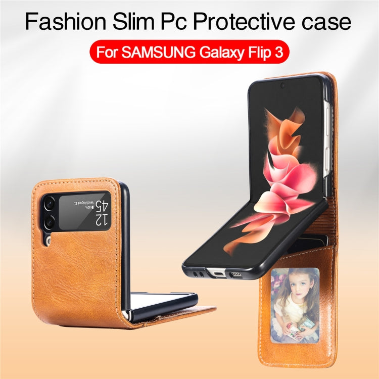 For Samsung Galaxy Z Flip4 5G Multi-card Photo Frame Folding Leather Phone Case