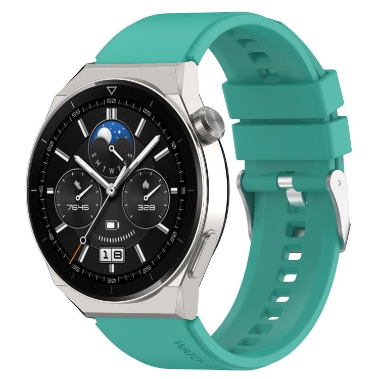 For Huawei  Watch GT Runner 22mm Protruding Head Silicone Strap Silver Buckle