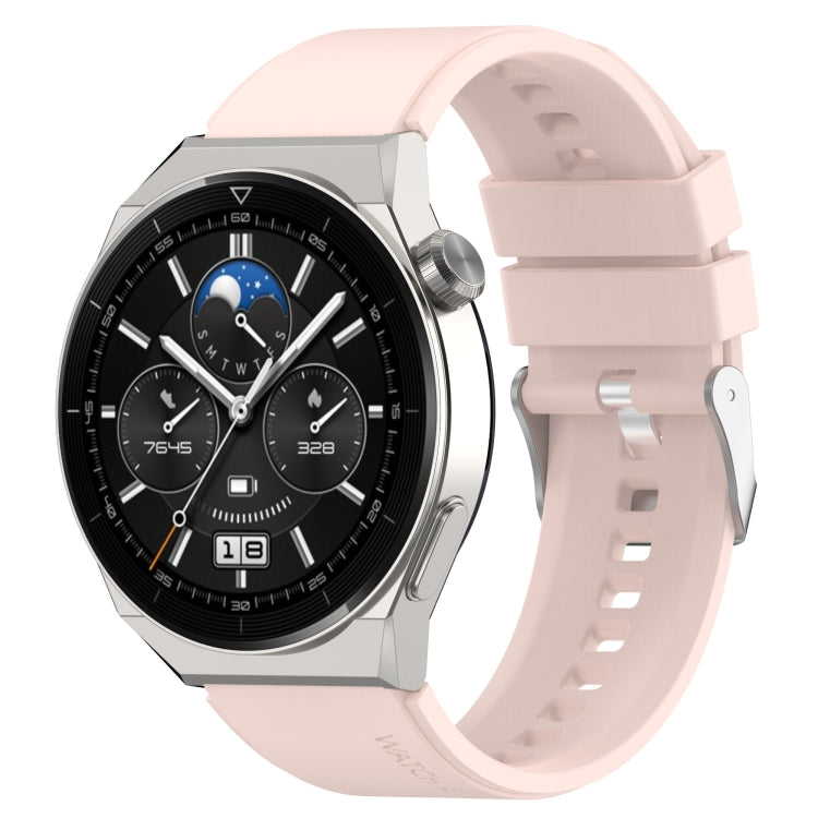 For Huawei  Watch GT Runner 22mm Protruding Head Silicone Strap Silver Buckle