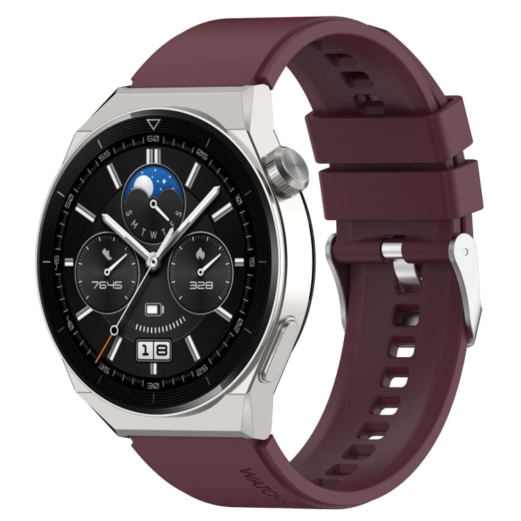 For Huawei  Watch GT Runner 22mm Protruding Head Silicone Strap Silver Buckle