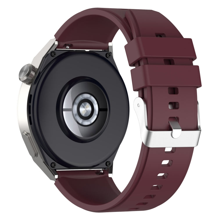 For Huawei  Watch GT Runner 22mm Protruding Head Silicone Strap Silver Buckle
