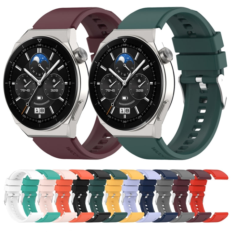 For Huawei  Watch GT Runner 22mm Protruding Head Silicone Strap Silver Buckle