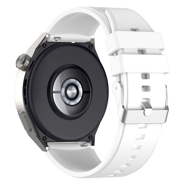 For Huawei Watch 3 / Watch3 Pro 22mm Protruding Head Silicone Strap Silver Buckle