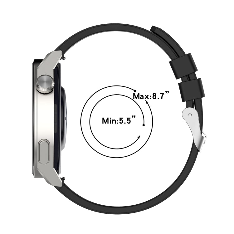 For Huawei Watch 3 / Watch3 Pro 22mm Protruding Head Silicone Strap Silver Buckle