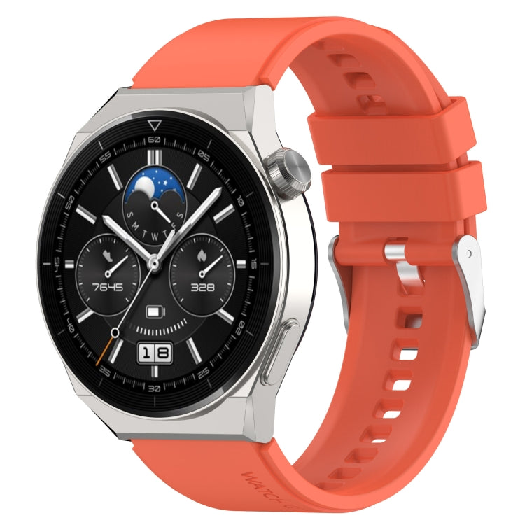 For Huawei Watch GT2 Pro / GT2e 22mm Protruding Head Silicone Strap Silver Buckle