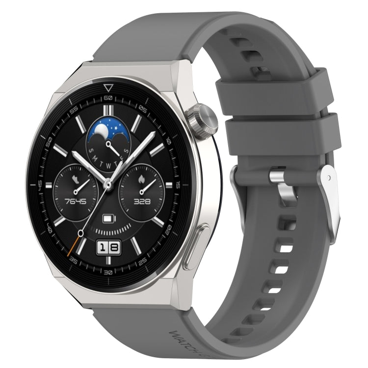 For Huawei Watch GT2 Pro / GT2e 22mm Protruding Head Silicone Strap Silver Buckle