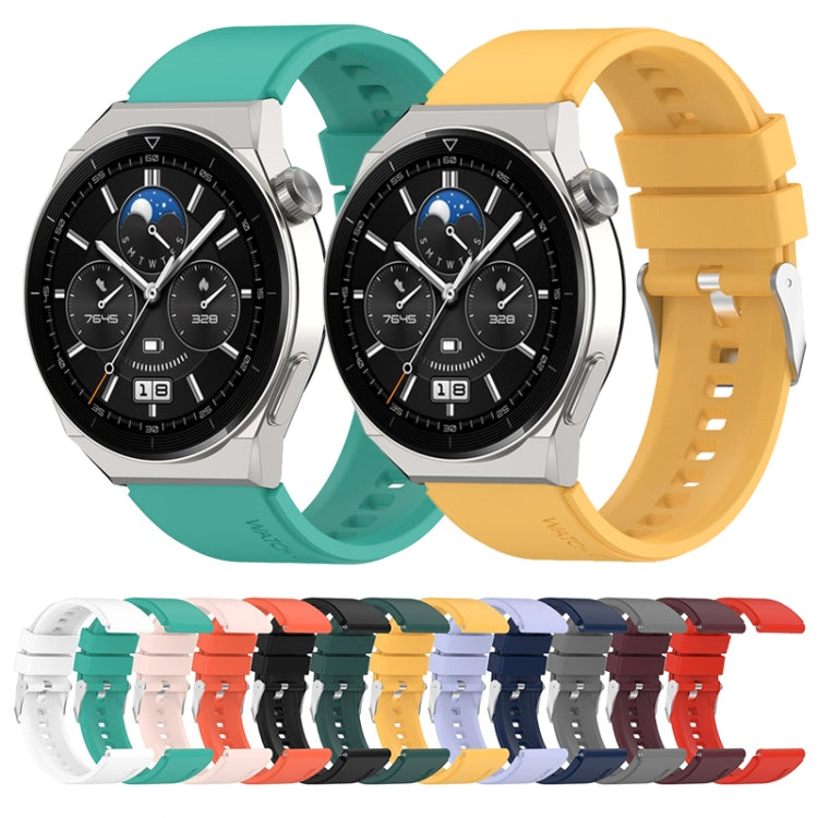 For Huawei Watch GT2 Pro / GT2e 22mm Protruding Head Silicone Strap Silver Buckle