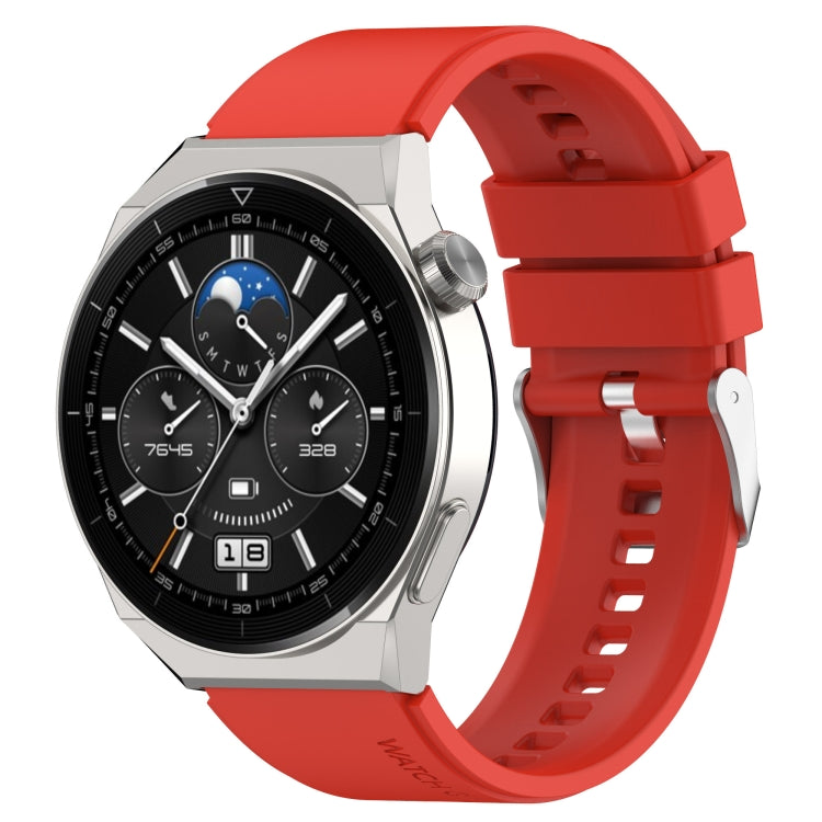 For Honor Watch GS Pro 22mm Protruding Head Silicone Strap Silver Buckle