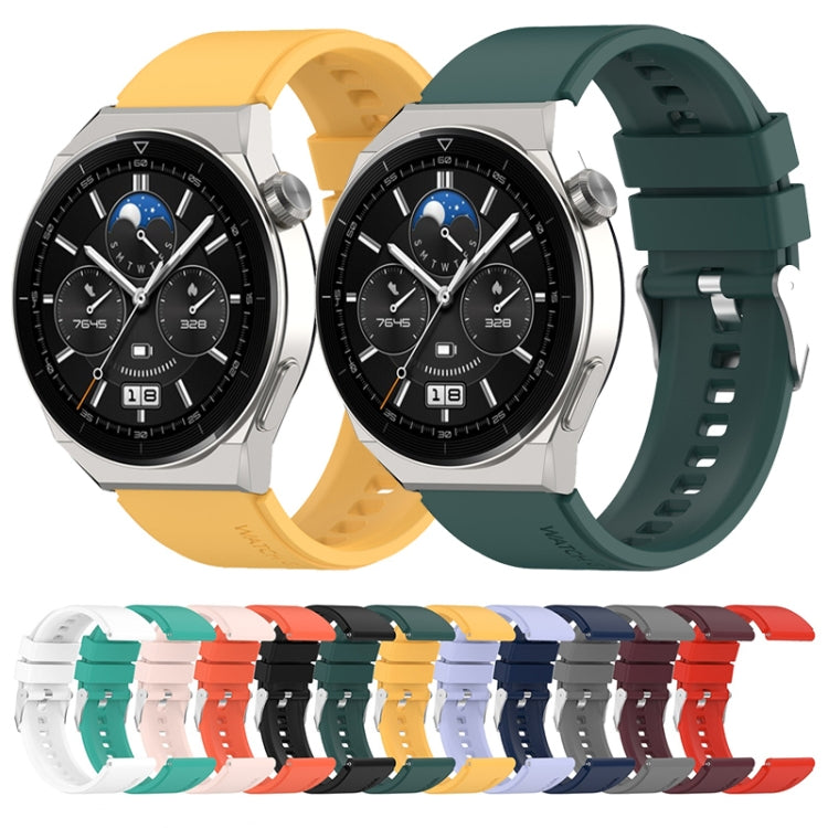 For Honor Watch GS Pro 22mm Protruding Head Silicone Strap Silver Buckle