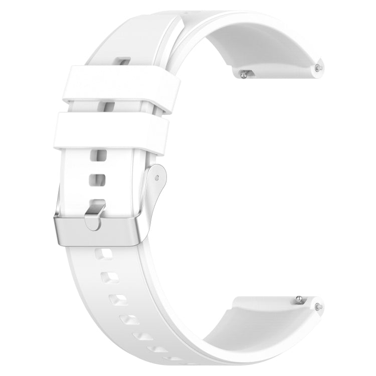 For Honor Magic Watch 2 46mm 22mm Protruding Head Silicone Strap Silver Buckle