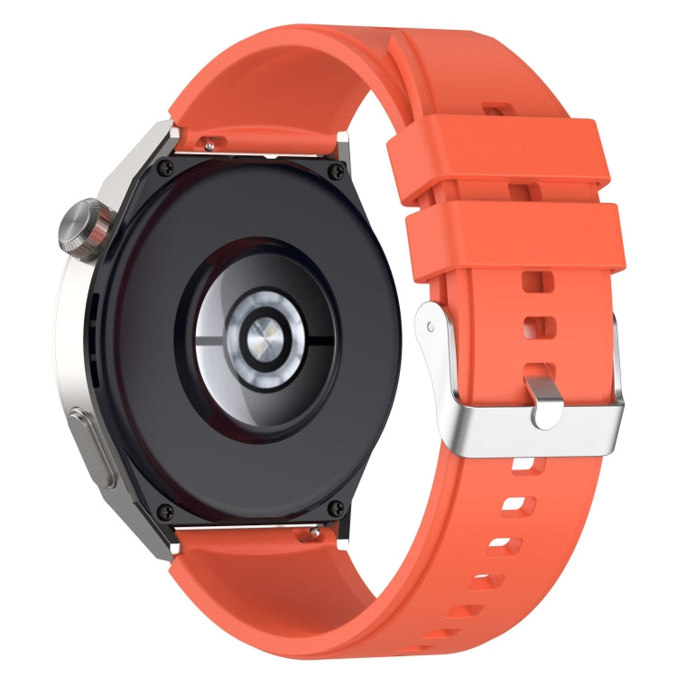 For Honor Magic Watch 2 46mm 22mm Protruding Head Silicone Strap Silver Buckle