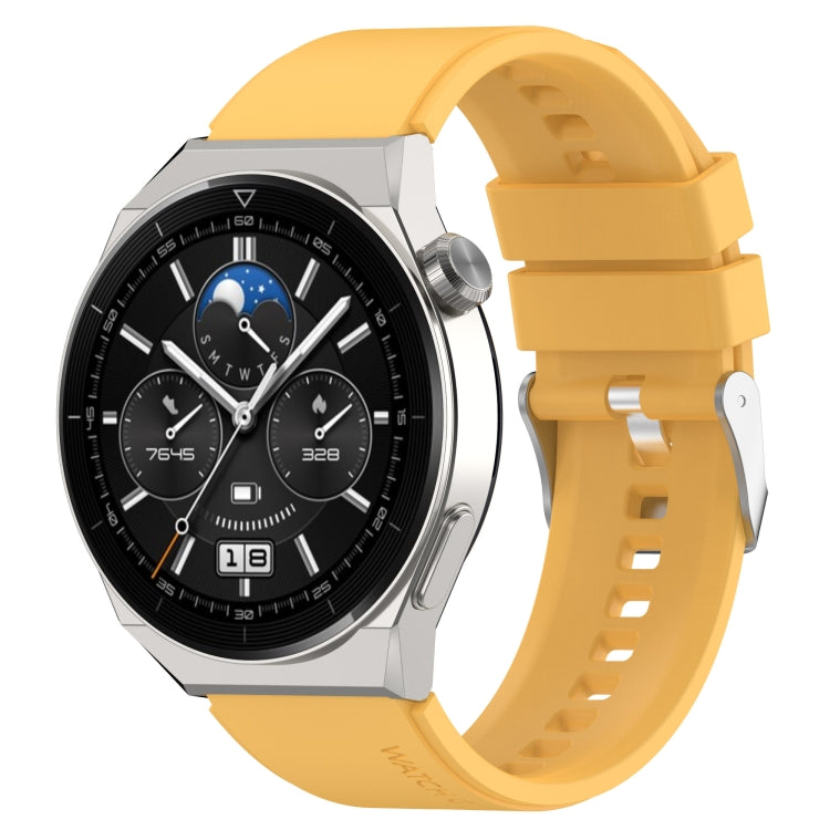 For Honor Magic Watch 2 46mm 22mm Protruding Head Silicone Strap Silver Buckle