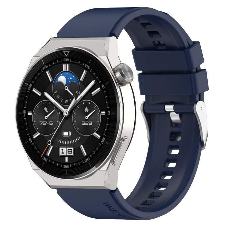 For Honor Magic Watch 2 46mm 22mm Protruding Head Silicone Strap Silver Buckle