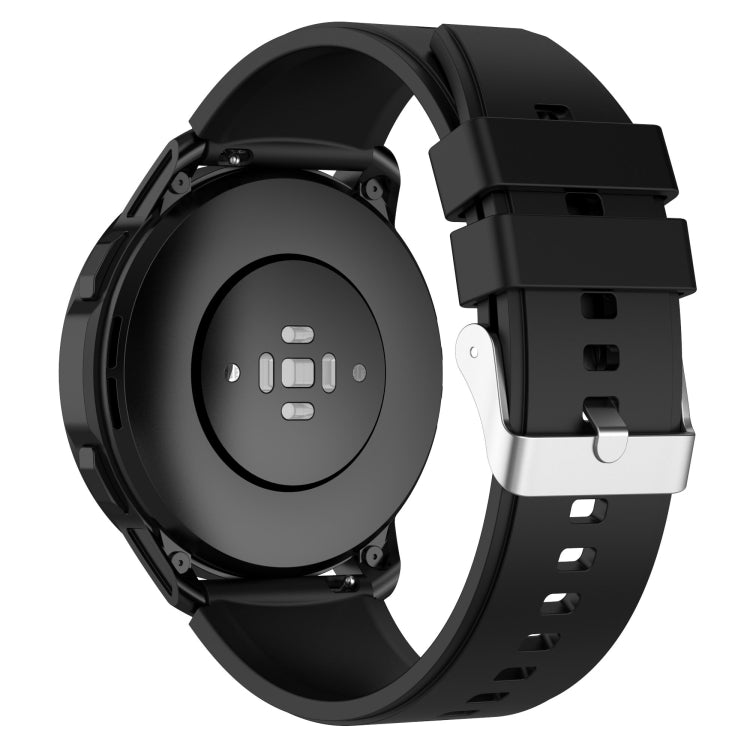 Protruding Head Silicone Strap Silver Buckle For Samsung Galaxy Watch3 45mm 22mm