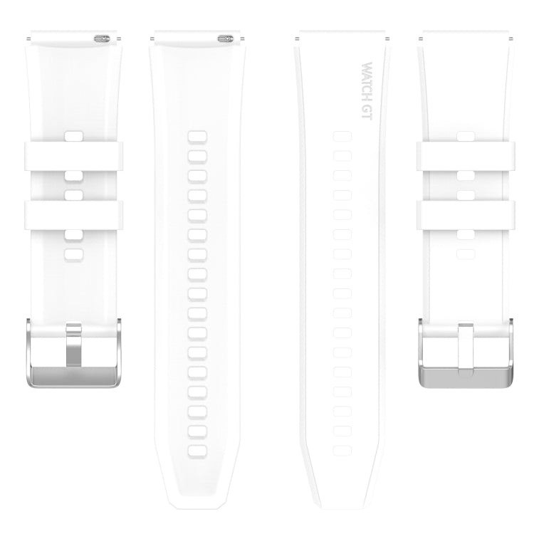 Protruding Head Silicone Strap Silver Buckle For Samsung Galaxy Watch3 45mm 22mm