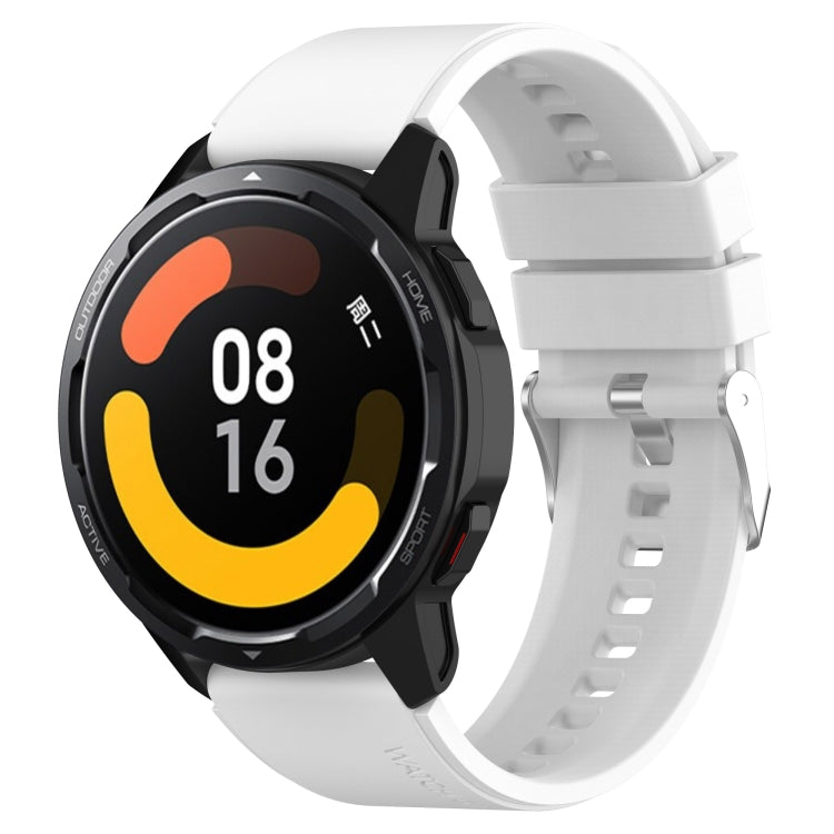 Protruding Head Silicone Strap Silver Buckle For Samsung Galaxy Watch Heart-L 20mm