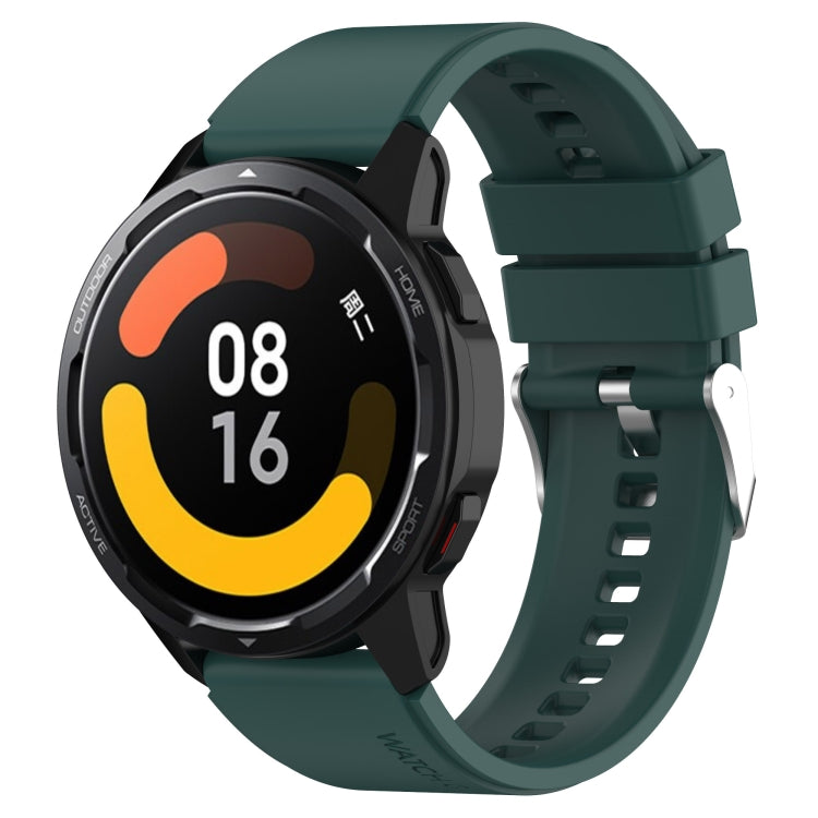 Protruding Head Silicone Strap Silver Buckle For Samsung Galaxy Watch3 41mm 20mm
