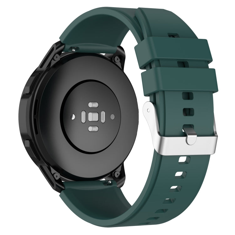 Protruding Head Silicone Strap Silver Buckle For Samsung Galaxy Watch Active 40mm 20mm
