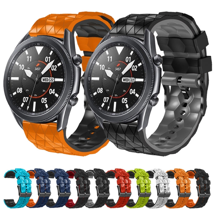 For Samsung Gear S3 Frontier 22mm Football Pattern Two-Color Silicone Strap
