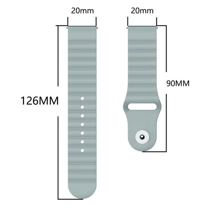 For Amazfit BIP 20mm Corrugated Silicone Watch Band