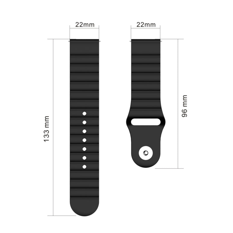 For Xiaomi Watch S1 22mm Corrugated Silicone Watch Band