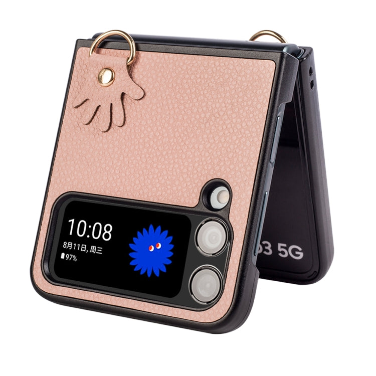 For Samsung Galaxy Z Flip4 Folding Retro Litchi Texture Phone Case