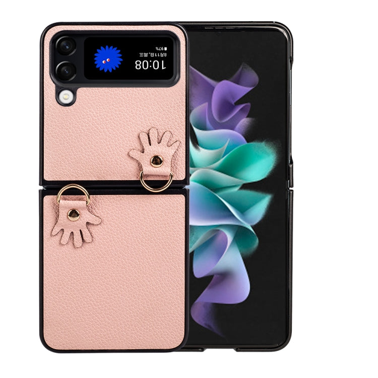 For Samsung Galaxy Z Flip4 Folding Retro Litchi Texture Phone Case