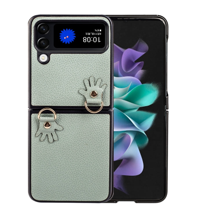 For Samsung Galaxy Z Flip4 Folding Retro Litchi Texture Phone Case