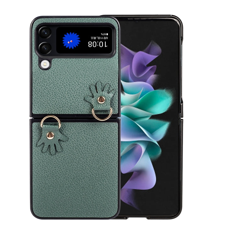 For Samsung Galaxy Z Flip4 Folding Retro Litchi Texture Phone Case