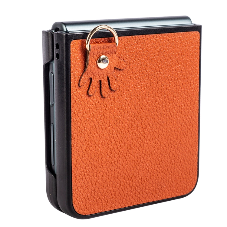 For Samsung Galaxy Z Flip4 Folding Retro Litchi Texture Phone Case