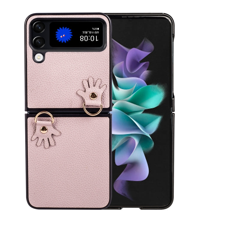 For Samsung Galaxy Z Flip4 Folding Retro Litchi Texture Phone Case