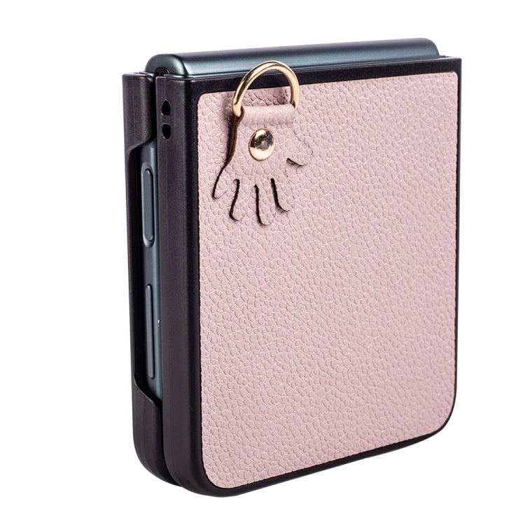 For Samsung Galaxy Z Flip4 Folding Retro Litchi Texture Phone Case