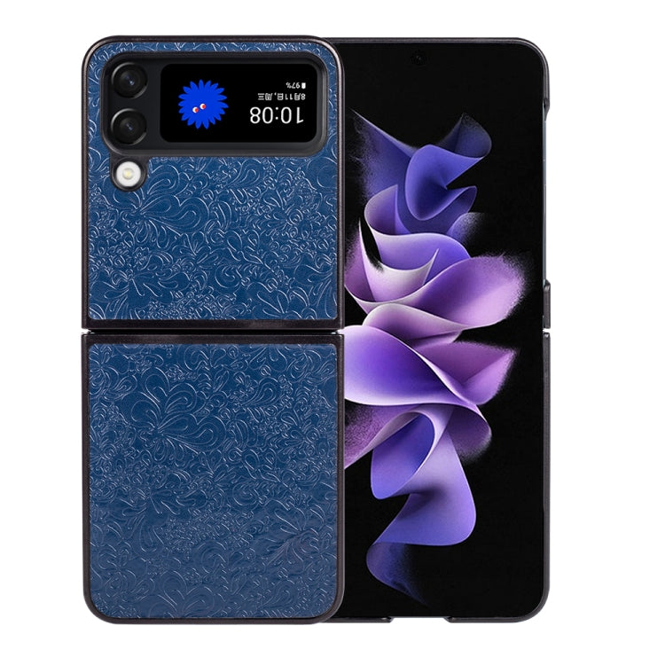 For Samsung Galaxy Z Flip4 Flower Butterfly Embossing Phone Case