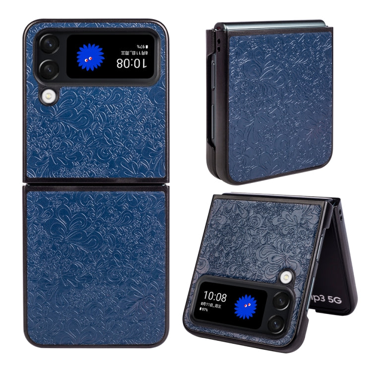 For Samsung Galaxy Z Flip4 Flower Butterfly Embossing Phone Case