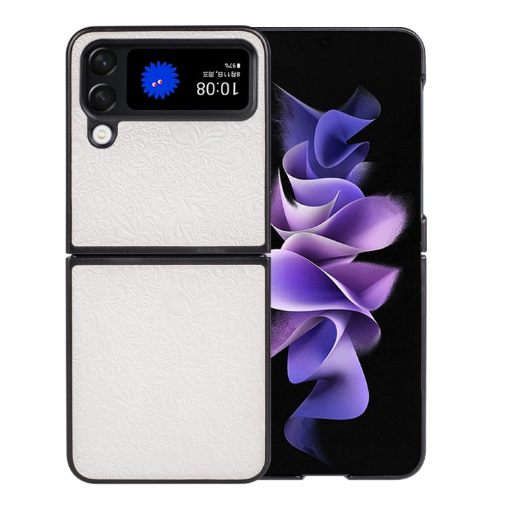 For Samsung Galaxy Z Flip4 Flower Butterfly Embossing Phone Case