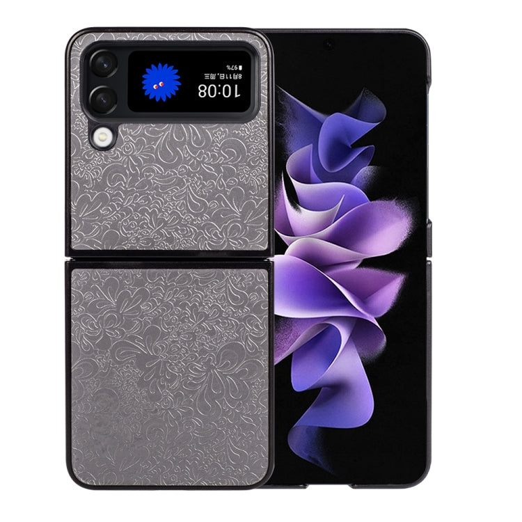 For Samsung Galaxy Z Flip4 Flower Butterfly Embossing Phone Case