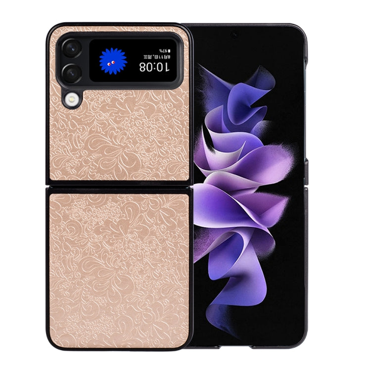 For Samsung Galaxy Z Flip4 Flower Butterfly Embossing Phone Case