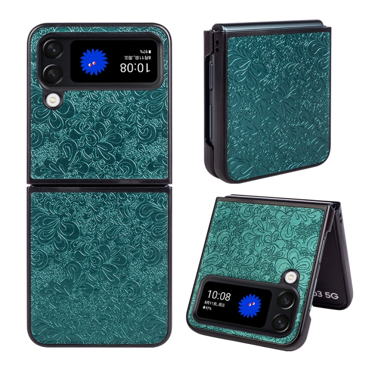 For Samsung Galaxy Z Flip4 Flower Butterfly Embossing Phone Case