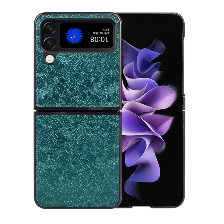 For Samsung Galaxy Z Flip4 Flower Butterfly Embossing Phone Case