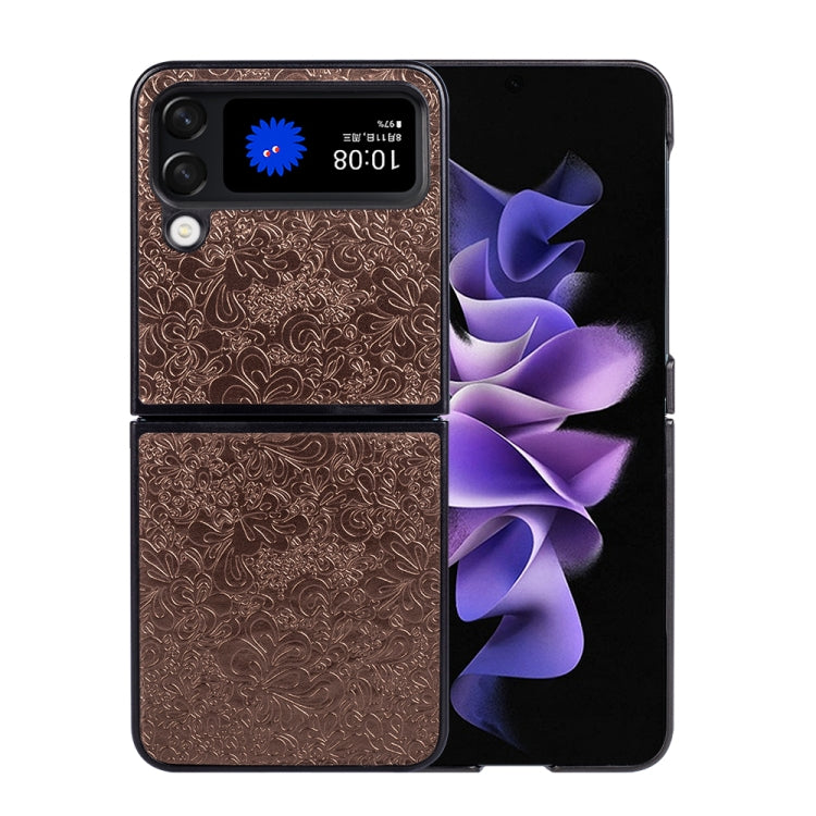 For Samsung Galaxy Z Flip4 Flower Butterfly Embossing Phone Case