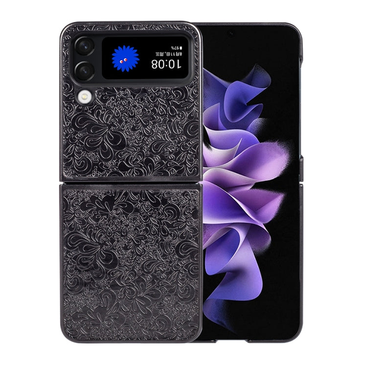For Samsung Galaxy Z Flip4 Flower Butterfly Embossing Phone Case